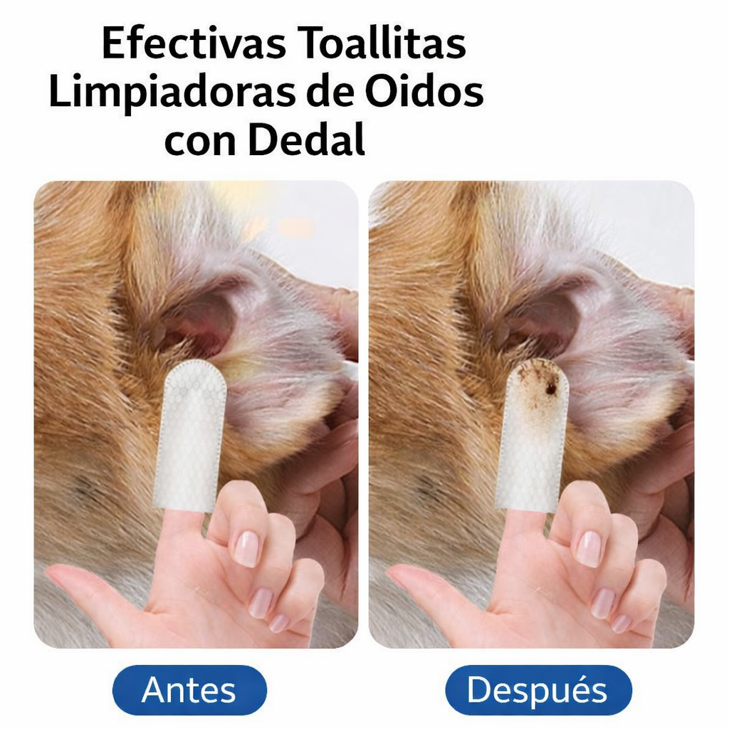 Toallitas Auditivas limpieza Mascotas (50 Unidades)